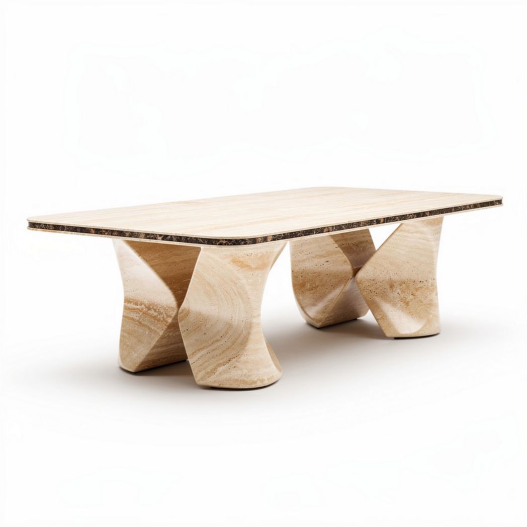Natural stone coffee table in rectangular shape 200 x 100 x 75cm