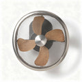 Vintage style table fan with metal mesh and wooden blades 30 x 30 x 15cm
