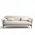 Modern fabric sofa with two cushions in cream color 200 x 90 x 85cm